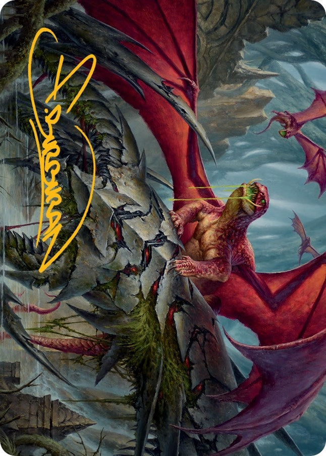 Image for Hoarding Broodlord Art Card (Gold-Stamped Signature) (Art Series: March of the Machine) (23) - Magic: The Gathering