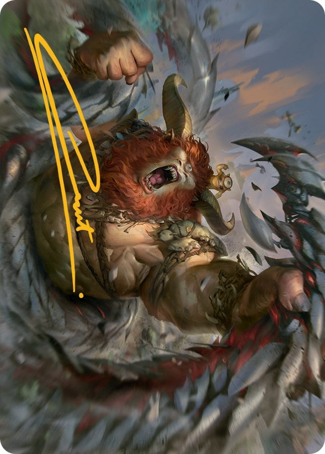 Image for Borborygmos and Fblthp Art Card (42/81) (Gold-Stamped Signature) (Art Series: March of the Machine) (42) - Magic: The Gathering