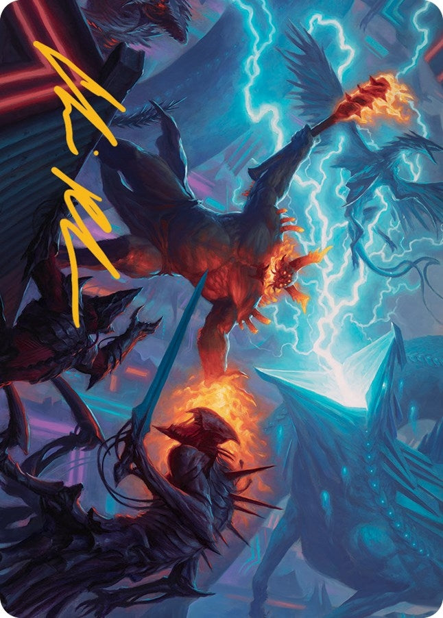 Image for Hidetsugu and Kairi Art Card (Gold-Stamped Signature) (Art Series: March of the Machine) (45) - Magic: The Gathering