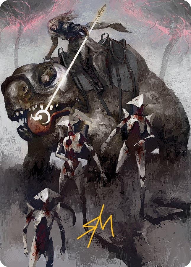 Image for Thalia and The Gitrog Monster Art Card (Gold-Stamped Signature) (Art Series: March of the Machine) (65) - Magic: The Gathering