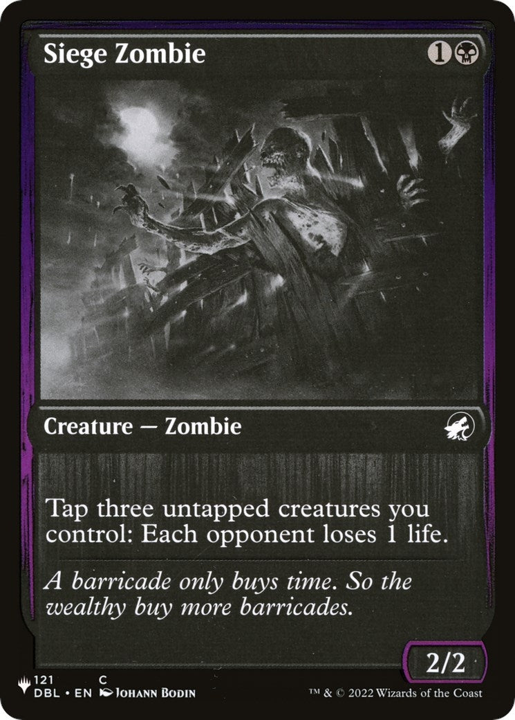 Image for Siege Zombie (The List Reprints) (121) - Magic: The Gathering