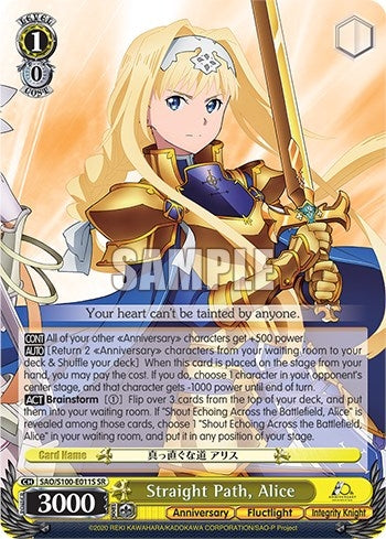 Image for Straight Path, Alice (SR) (Sword Art Online Animation 10th Anniversary) (SAO/S100-E011S SR) - Weiss Schwarz