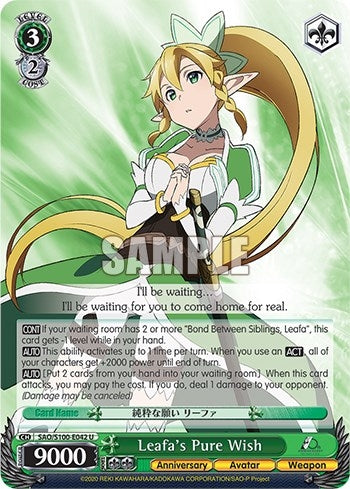 Image for Leafa's Pure Wish (Sword Art Online Animation 10th Anniversary) (SAO/S100-E042 U) - Weiss Schwarz