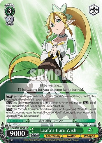 Image for Leafa's Pure Wish (SR) (Sword Art Online Animation 10th Anniversary) (SAO/S100-E042S SR) - Weiss Schwarz