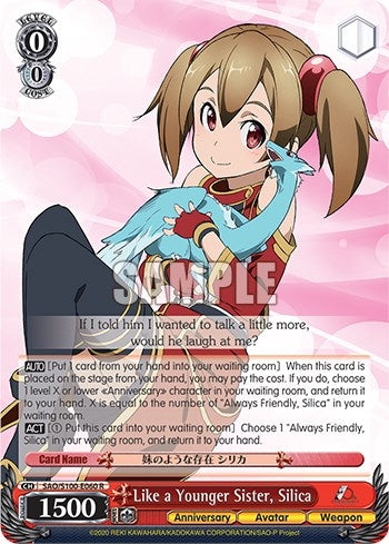 Image for Like a Younger Sister, Silica (Sword Art Online Animation 10th Anniversary) (SAO/S100-E060 R) - Weiss Schwarz