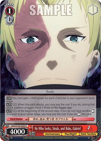 Image for He Who Seeks, Steals, and Robs, Gabriel (Sword Art Online Animation 10th Anniversary) (SAO/S100-E069 C) - Weiss Schwarz