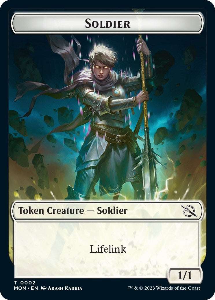Image for Soldier // Emblem - Wrenn and Realmbreaker Double-Sided Token (March of the Machine) (2 // 23) - Magic: The Gathering