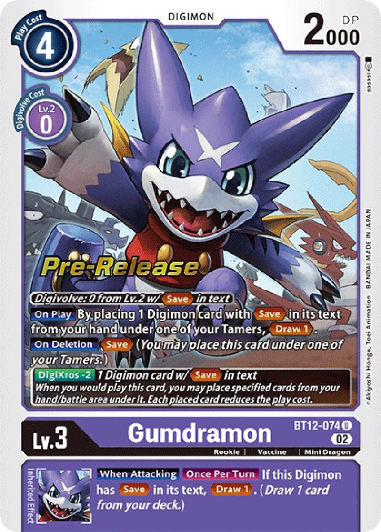 Image for Gumdramon (BT12_PR) (BT12-074 U) - Digimon Card Game