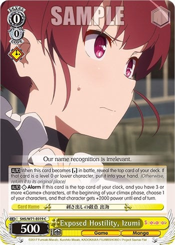 Image for Exposed Hostility, Izumi (Saekano How to Raise a Boring Girlfriend. flat) (SHS/W71-E019 C) - Weiss Schwarz