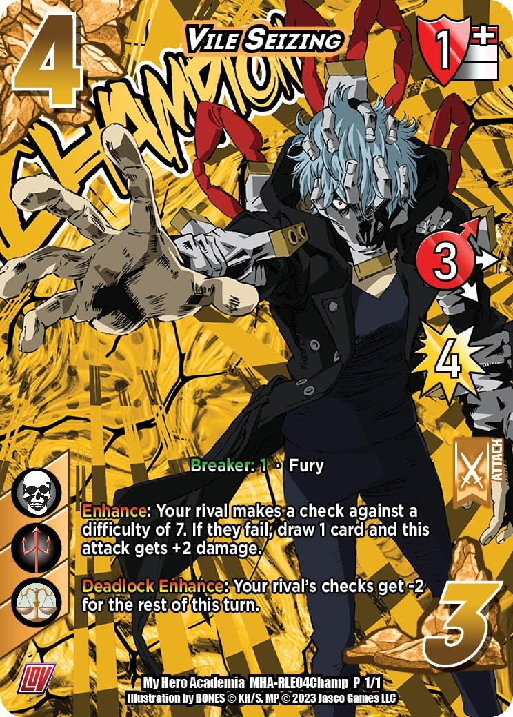 Image for Vile Seizing (Regional License Exam 2023 Champion) (UniVersus: My Hero Academia Promo Cards) (MHA-RLE04Champ P 1/1) - UniVersus