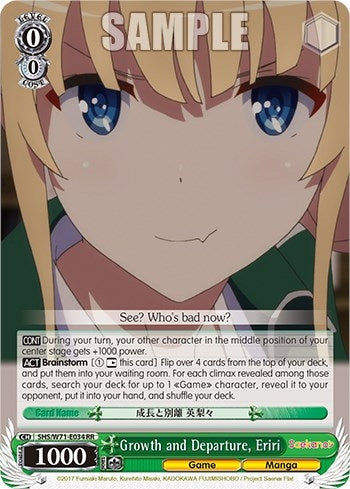Image for Growth and Departure, Eriri (Saekano How to Raise a Boring Girlfriend. flat) (SHS/W71-E034 RR) - Weiss Schwarz