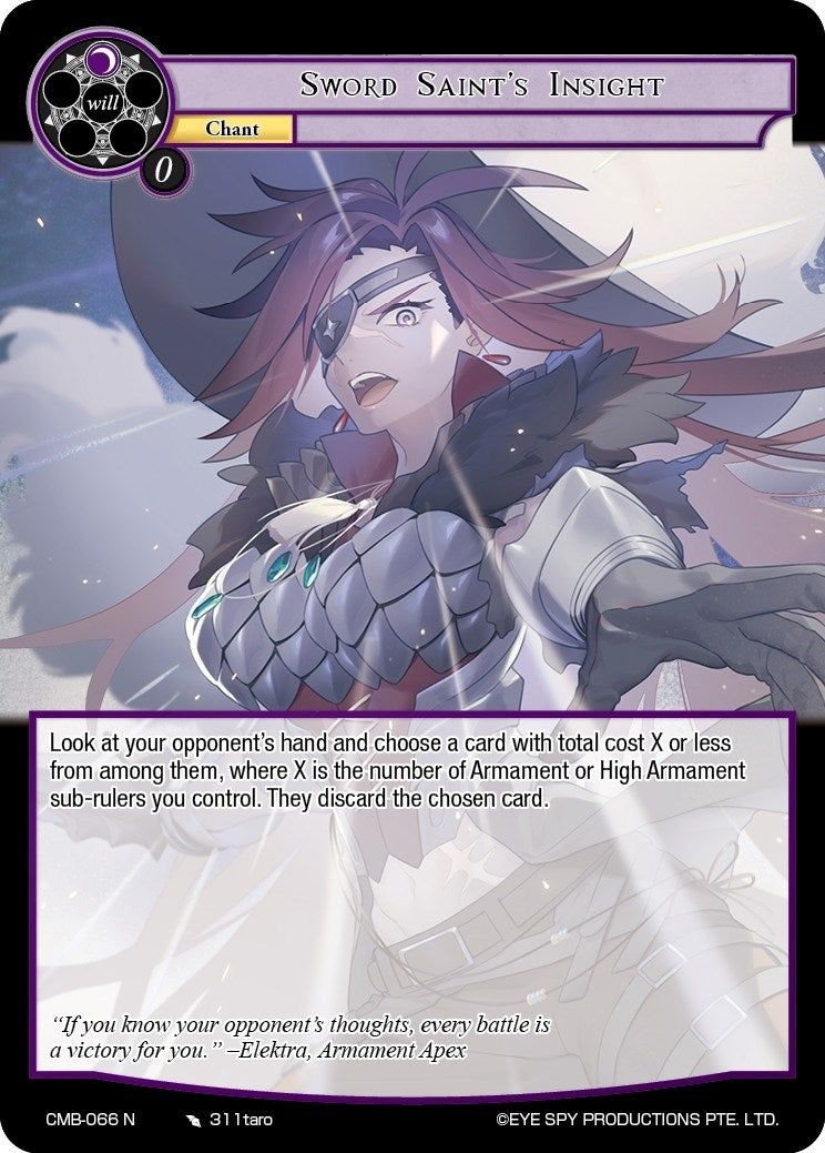 Image for Sword Saint's Insight (Crimson Moon's Battleground) (CMB-066 N) - Force of Will