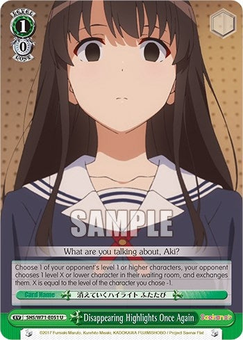 Image for Disappearing Highlights Once Again (Saekano How to Raise a Boring Girlfriend. flat) (SHS/W71-E051 U) - Weiss Schwarz