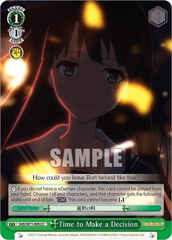 Image for Time to Make a Decision (Saekano How to Raise a Boring Girlfriend. flat) (SHS/W71-E052 C) - Weiss Schwarz
