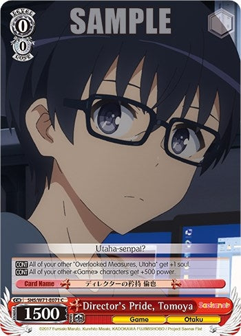 Image for Director's Pride, Tomoya (Saekano How to Raise a Boring Girlfriend. flat) (SHS/W71-E071 C) - Weiss Schwarz