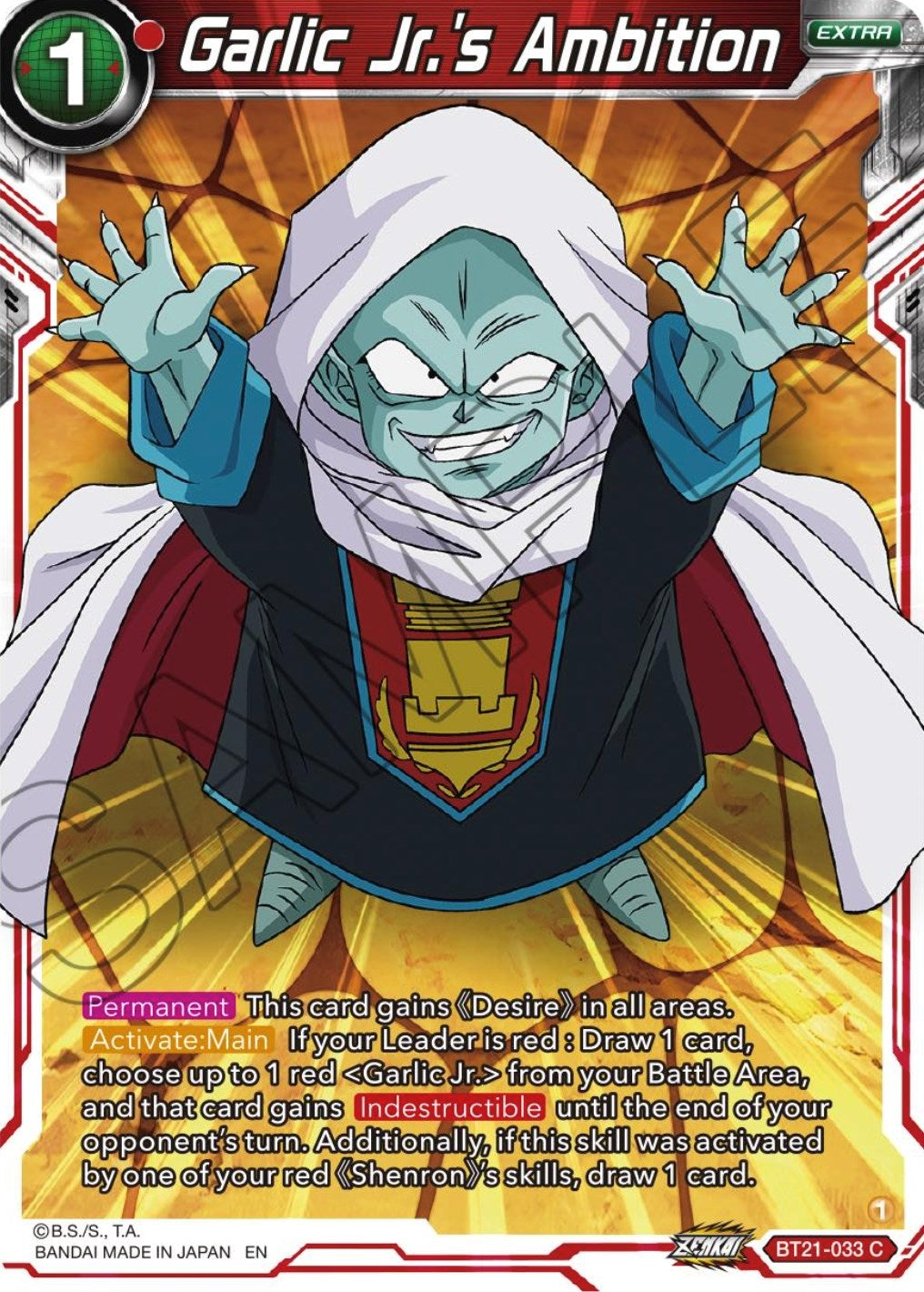 Image for Garlic Jr.'s Ambition (Wild Resurgence) (BT21-033) - Dragon Ball Super: Masters