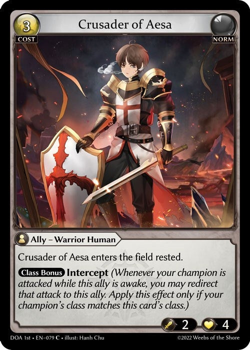 Image for Crusader of Aesa (Dawn of Ashes 1st Edition) (079) - Grand Archive TCG
