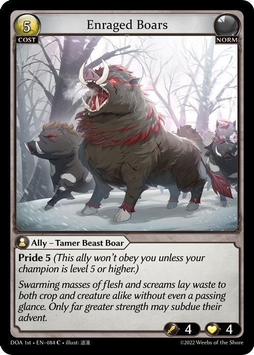 Image for Enraged Boars (Dawn of Ashes 1st Edition) (084) - Grand Archive TCG