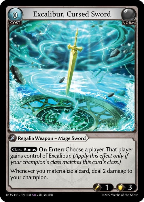 Image for Excalibur, Cursed Sword (Dawn of Ashes 1st Edition) (034) - Grand Archive TCG