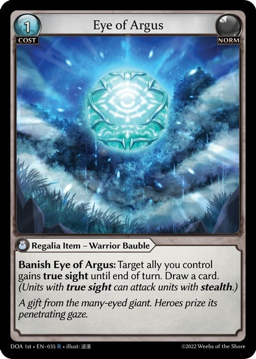 Image for Eye of Argus (Dawn of Ashes 1st Edition) (035) - Grand Archive TCG
