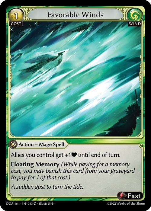 Image for Favorable Winds (Dawn of Ashes 1st Edition) (213) - Grand Archive TCG