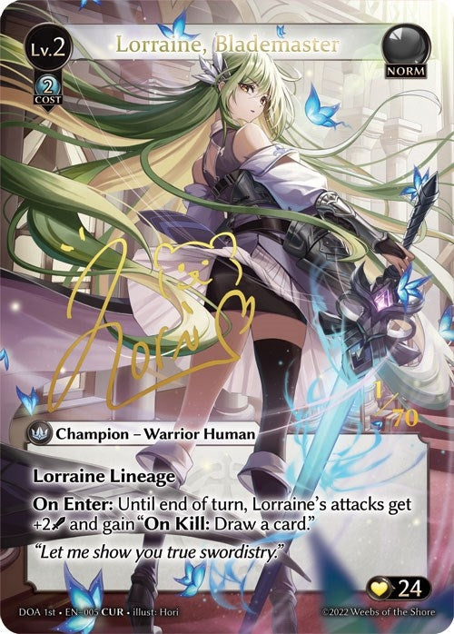 Image for Lorraine, Blademaster (CUR) (Dawn of Ashes 1st Edition) (005) - Grand Archive TCG