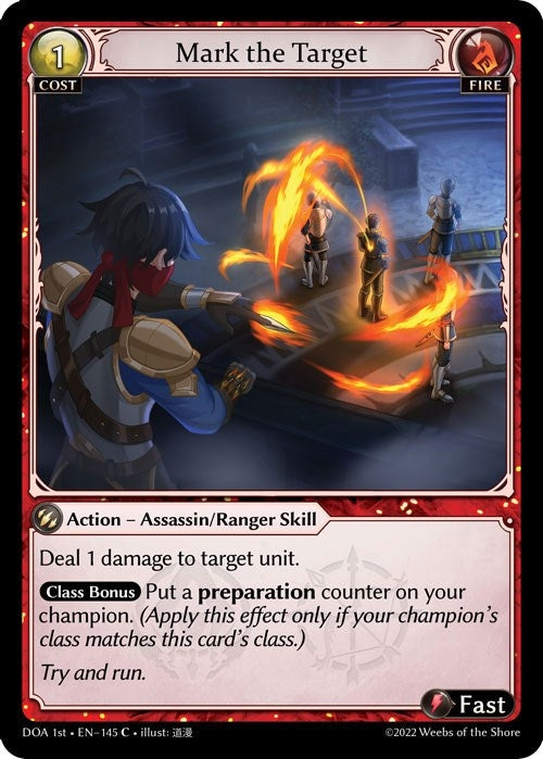 Image for Mark the Target (Dawn of Ashes 1st Edition) (145) - Grand Archive TCG