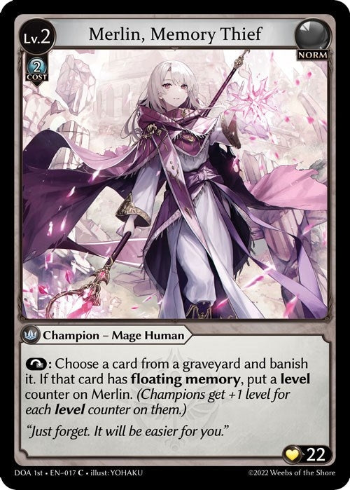 Image for Merlin, Memory Thief (Dawn of Ashes 1st Edition) (017) - Grand Archive TCG