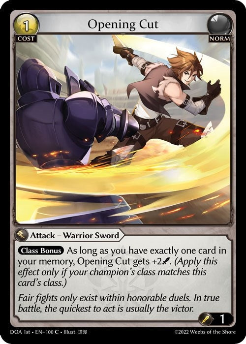 Image for Opening Cut (Dawn of Ashes 1st Edition) (100) - Grand Archive TCG