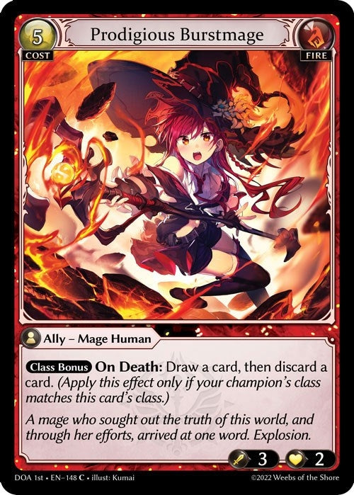 Image for Prodigious Burstmage (Dawn of Ashes 1st Edition) (148) - Grand Archive TCG