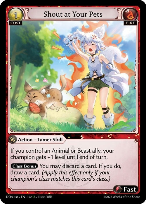 Image for Shout at Your Pets (Dawn of Ashes 1st Edition) (152) - Grand Archive TCG