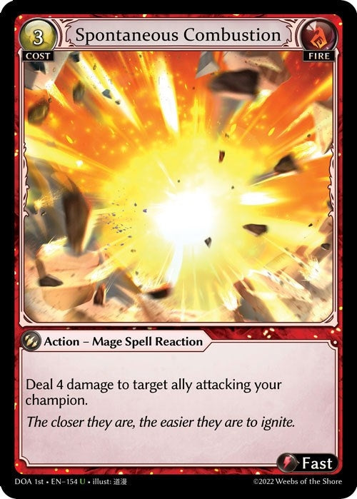 Image for Spontaneous Combustion (Dawn of Ashes 1st Edition) (154) - Grand Archive TCG