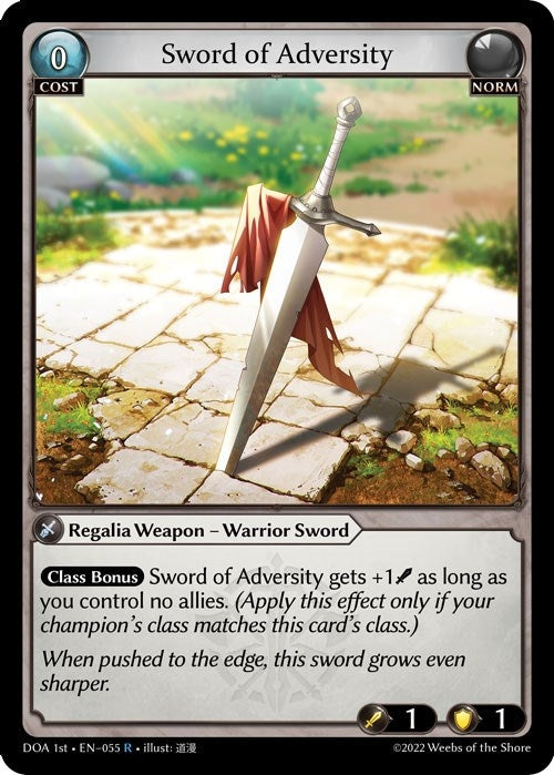 Image for Sword of Adversity (Dawn of Ashes 1st Edition) (055) - Grand Archive TCG