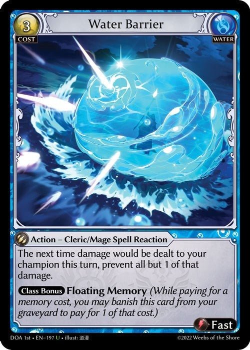Image for Water Barrier (Dawn of Ashes 1st Edition) (197) - Grand Archive TCG