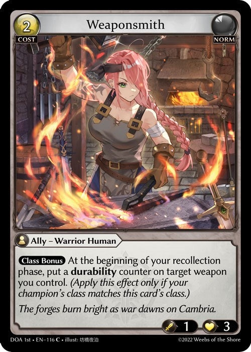 Image for Weaponsmith (Dawn of Ashes 1st Edition) (116) - Grand Archive TCG