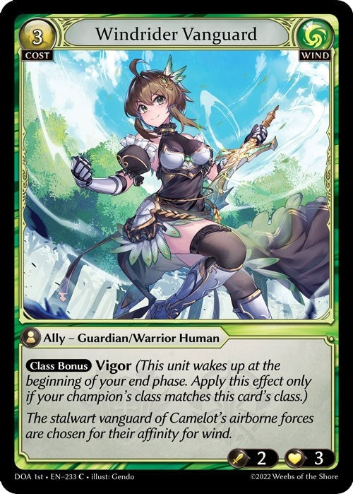 Image for Windrider Vanguard (Dawn of Ashes 1st Edition) (233) - Grand Archive TCG