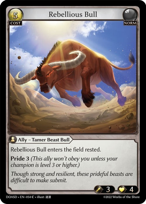 Image for Rebellious Bull (Dawn of Ashes Starter Decks) (054) - Grand Archive TCG
