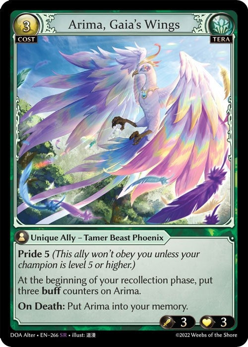 Image for Arima, Gaia's Wings (Dawn of Ashes Alter Edition) (266) - Grand Archive TCG