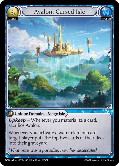 Image for Avalon, Cursed Isle (Dawn of Ashes Alter Edition) (160) - Grand Archive TCG