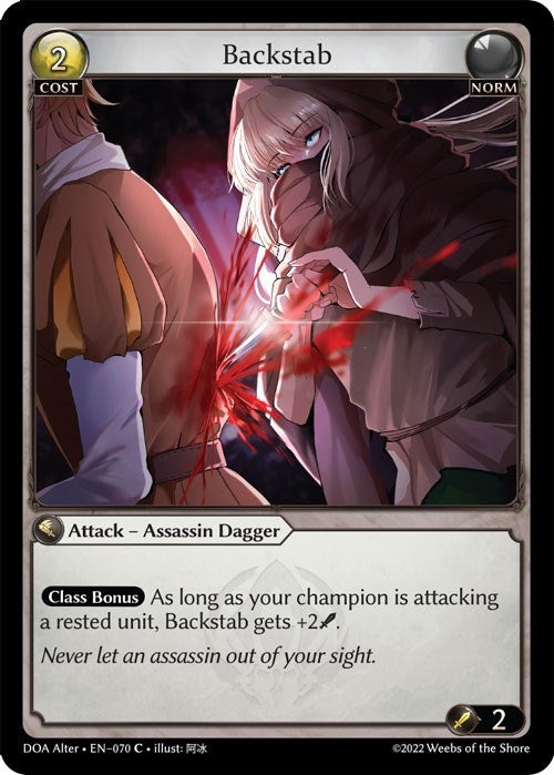 Image for Backstab (Dawn of Ashes Alter Edition) (070) - Grand Archive TCG