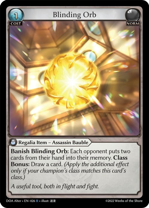 Image for Blinding Orb (Dawn of Ashes Alter Edition) (026) - Grand Archive TCG