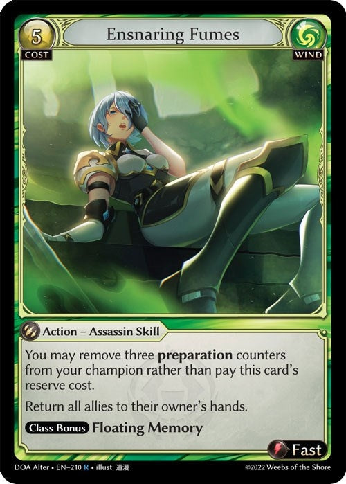 Image for Ensnaring Fumes (Dawn of Ashes Alter Edition) (210) - Grand Archive TCG