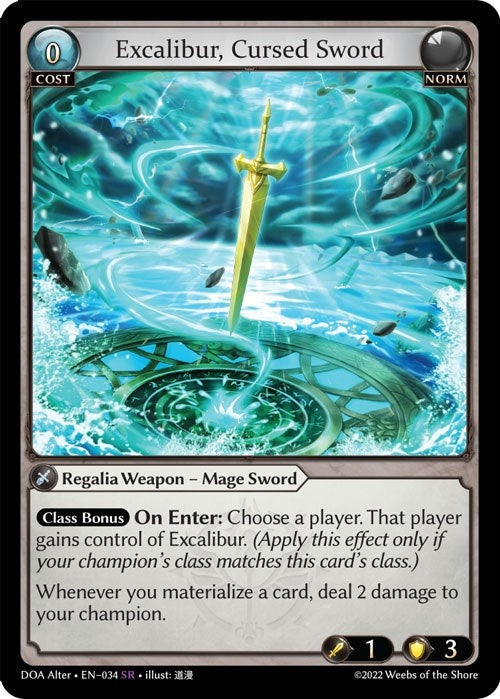 Image for Excalibur, Cursed Sword (Dawn of Ashes Alter Edition) (034) - Grand Archive TCG