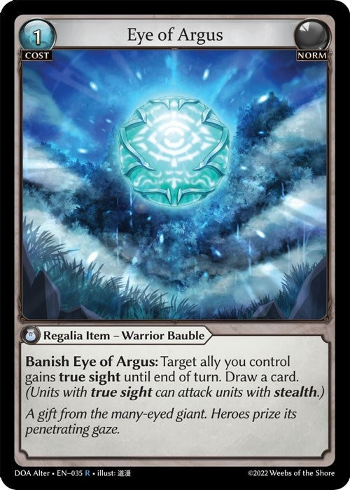 Image for Eye of Argus (Dawn of Ashes Alter Edition) (035) - Grand Archive TCG