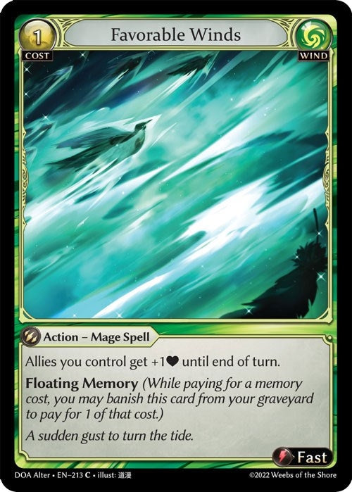 Image for Favorable Winds (Dawn of Ashes Alter Edition) (213) - Grand Archive TCG