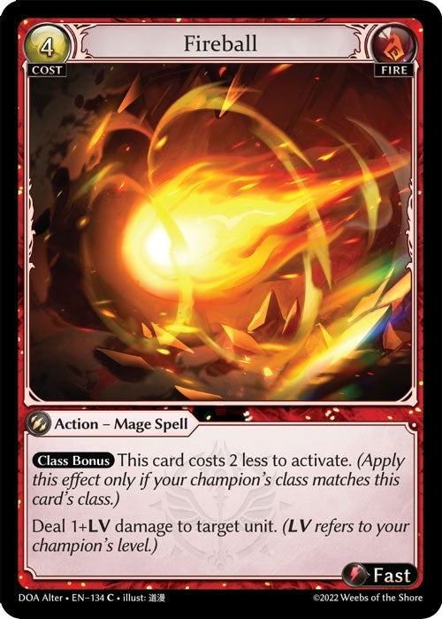 Image for Fireball (Dawn of Ashes Alter Edition) (134) - Grand Archive TCG