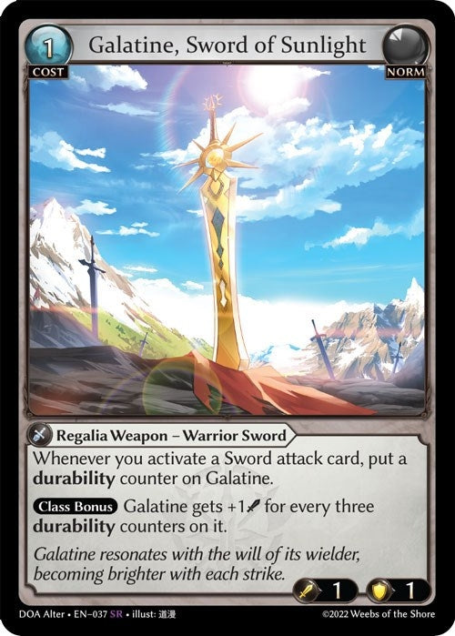 Image for Galatine, Sword of Sunlight (Dawn of Ashes Alter Edition) (037) - Grand Archive TCG