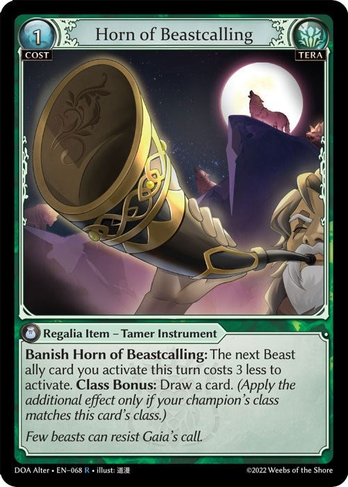 Image for Horn of Beastcalling (Dawn of Ashes Alter Edition) (068) - Grand Archive TCG