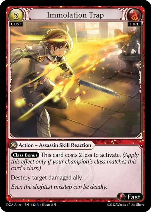 Image for Immolation Trap (Dawn of Ashes Alter Edition) (142) - Grand Archive TCG