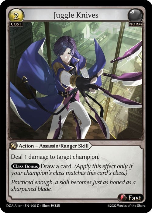 Image for Juggle Knives (Dawn of Ashes Alter Edition) (095) - Grand Archive TCG